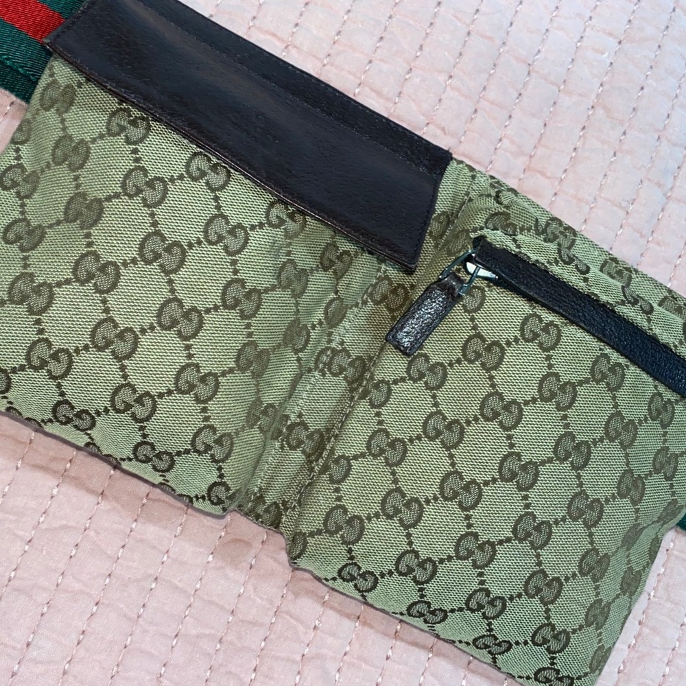 Vintage Gucci Pre-Owned GG Canvas Web Double Pocket Belt Bag - Picture 2 of 10